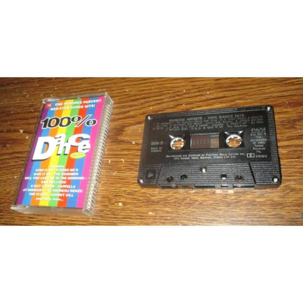 100% Dance Hits on cassette (Polygram Records, 1993, Various Artists) Rare!!